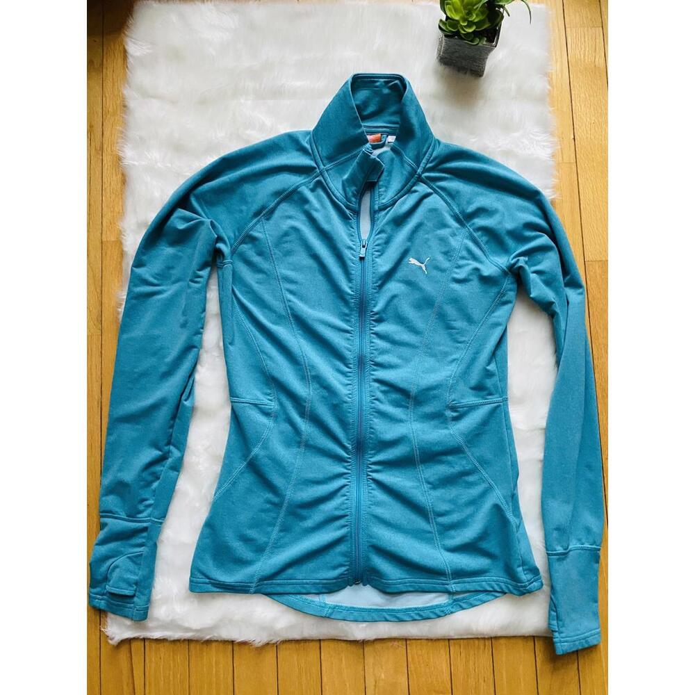 Puma Women's Teal Blue Full-Zip Athletic Jacket Size Small